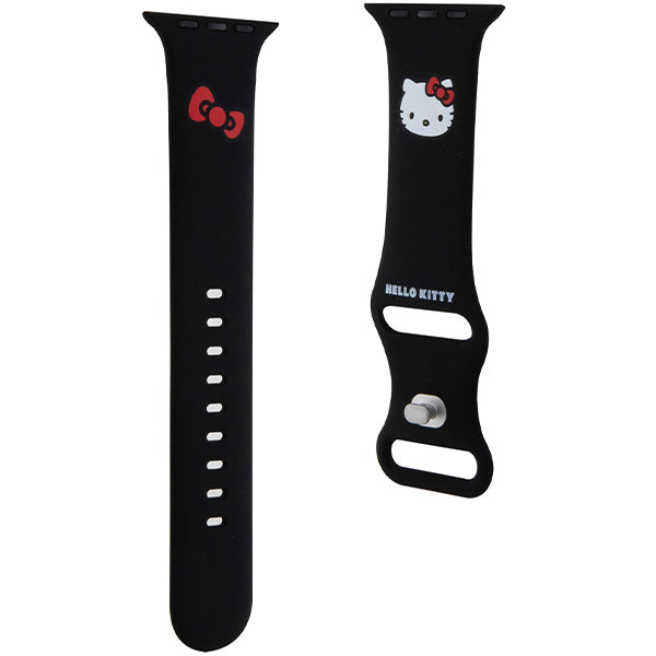 Hello Kitty Silikonklockarmband Kitty Head för Apple Watch 49mm / 46mm / 45mm / 44mm / 42mm Series, Svart