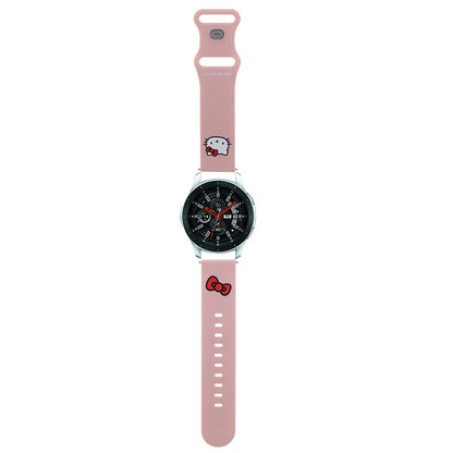 Hello Kitty Silikonklockarmband Kitty Head för Samsung Galaxy Watch / Huawei Watch 46mm / 45mm / 41mm Series, Rosa