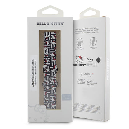 Hello Kitty Silikonarmband Kitty Heads & Stripes för Samsung Galaxy Watch / Huawei Watch Series, Svart