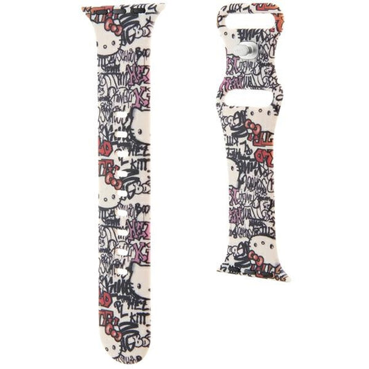 Hello Kitty Silikonarmband med Graffiti Tags för Apple Watch 42mm / 41mm / 40mm / 38mm Series, Beige