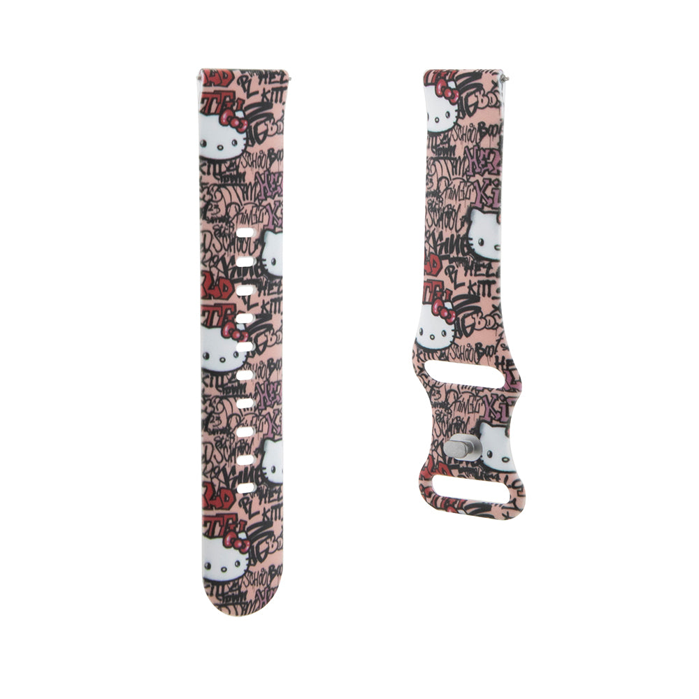 Hello Kitty Silikonarmband med Graffiti-taggar för Samsung Galaxy Watch / Huawei Watch Series, Rosa