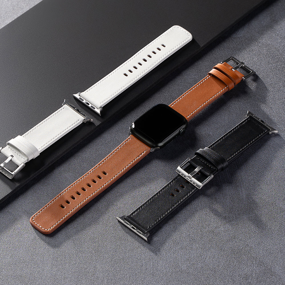 Ringke Leather One rem för Apple Watch 49mm / 46mm / 45mm / 44mm / 42mm Series, Svart