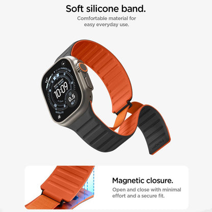 Spigen Athlex Air M-band för Apple Watch 49mm / 46mm / 45mm / 44mm-serien, svart orange AMP11534