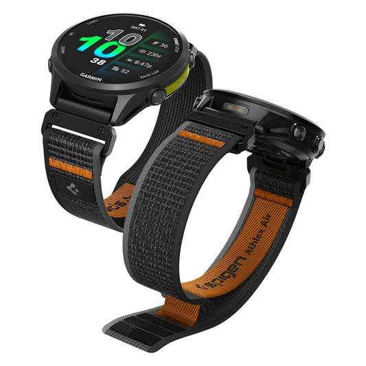Spigen Athlex Air-armband för Garmin Watch Fenix / Forerunner / Approach Series, 22mm, Svart Orange AMP11426