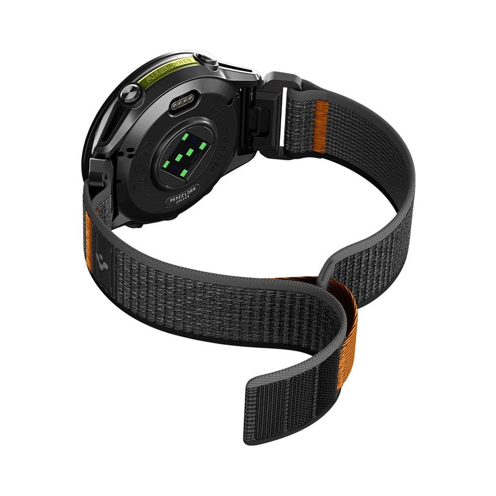 Spigen Athlex Air-armband för Garmin Watch Fenix / Forerunner / Approach Series, 22mm, Svart Orange AMP11426