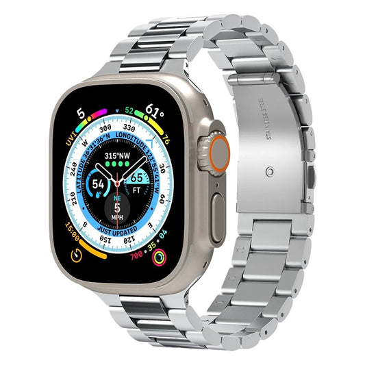 Spigen Modern Fit 316L-band för Apple Watch 49mm / 46mm / 45mm / 44mm / 42mm-serien, Silver AMP06356