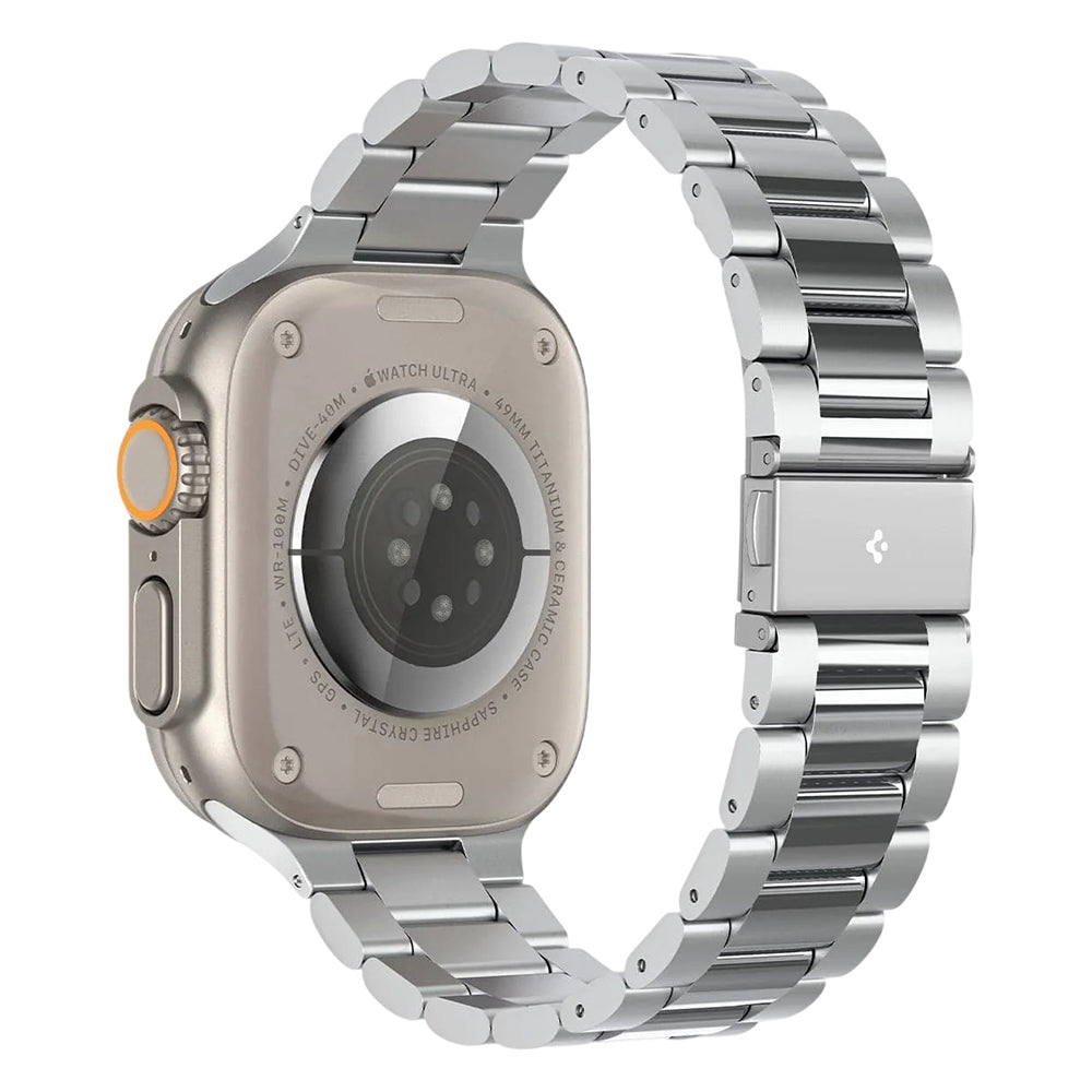 Spigen Modern Fit 316L-band för Apple Watch 49mm / 46mm / 45mm / 44mm / 42mm-serien, Silver AMP06356
