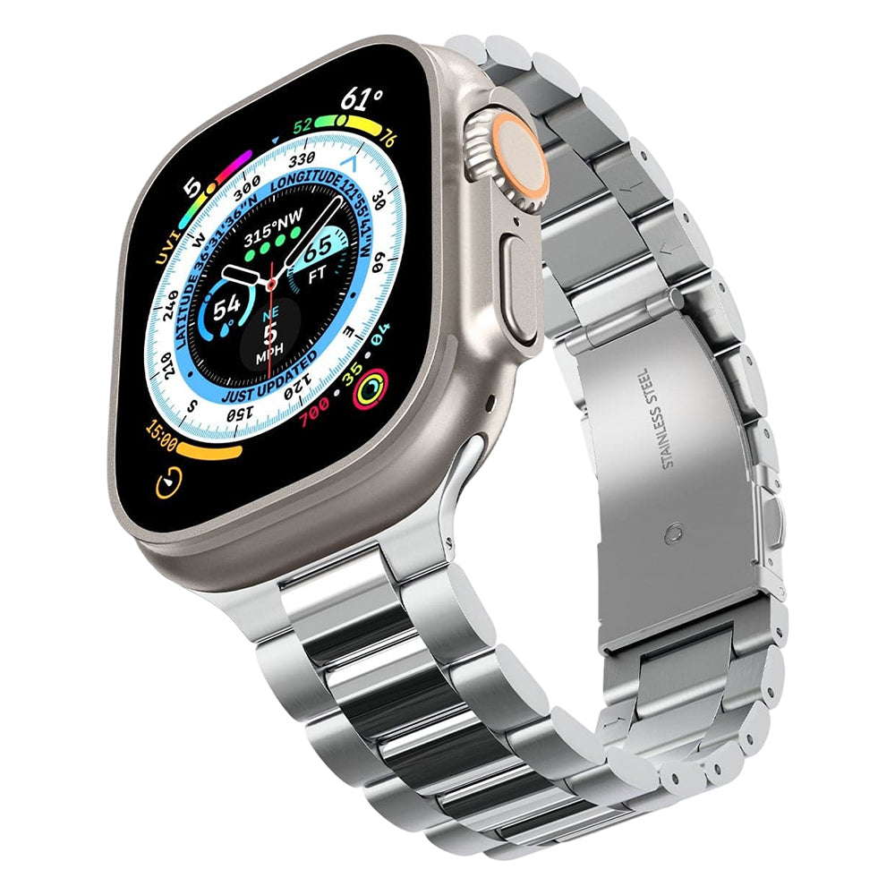Spigen Modern Fit 316L-band för Apple Watch 49mm / 46mm / 45mm / 44mm / 42mm-serien, Silver AMP06356