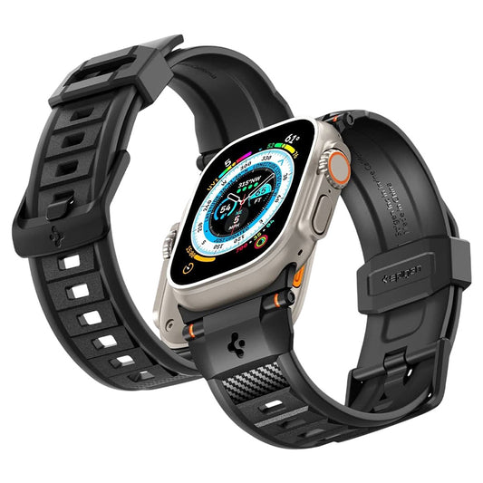Spigen Rugged-armband för Apple Watch 49mm / 46mm / 45mm / 44mm / 42mm-serien, svart AMP07105