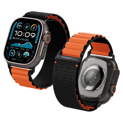 Spigen WBF1 rem för Apple Watch 49mm / 46mm / 45mm / 44mm Series, Svart Orange