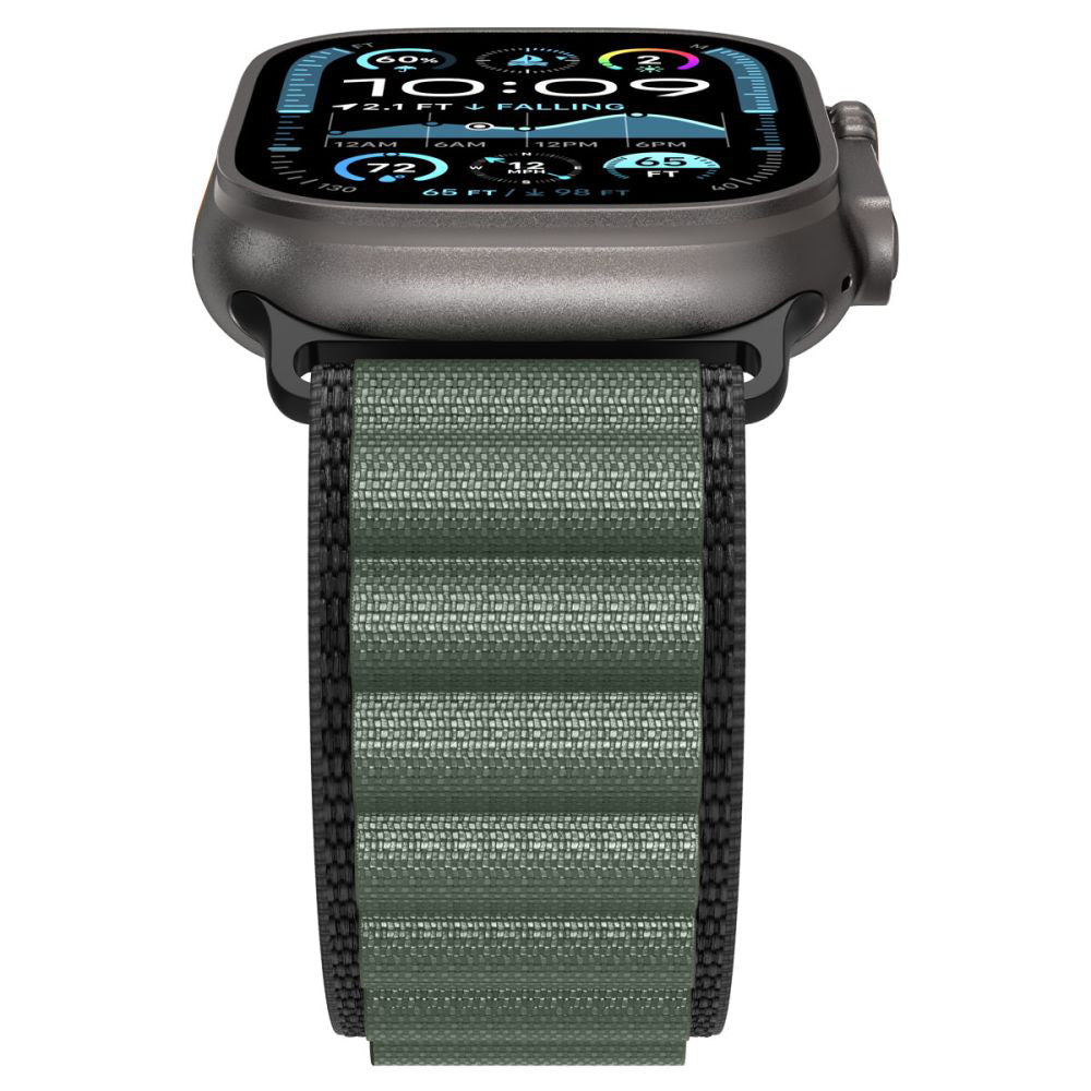Spigen WBF1 rem för Apple Watch 49mm / 46mm / 45mm / 44mm Series, Svart Grön