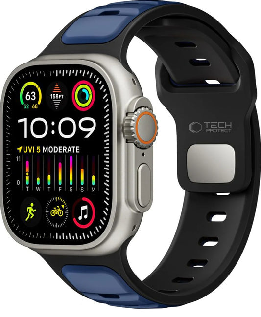 Tech-Protect Iconband Line klockarmband för Apple Watch 49mm / 46mm / 45mm / 44mm Series, Marinblå