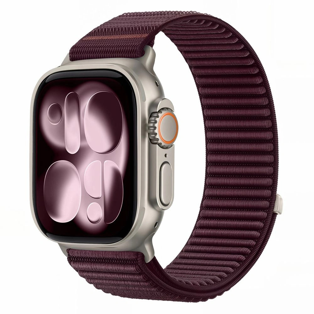 Tech-Protect NylonLoop-armband för Apple Watch 49 mm / 46 mm / 45 mm / 44 mm-serien, vinröd