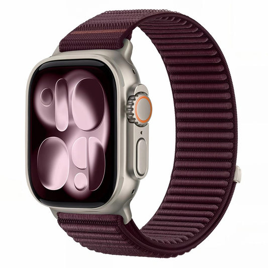 Tech-Protect NylonLoop-armband för Apple Watch 49 mm / 46 mm / 45 mm / 44 mm-serien, vinröd