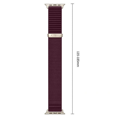 Tech-Protect NylonLoop-armband för Apple Watch 49 mm / 46 mm / 45 mm / 44 mm-serien, vinröd