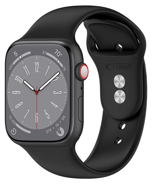 Tech-Protect Silikonarmband för Apple Watch 42mm / 41mm / 40mm Series, Svart