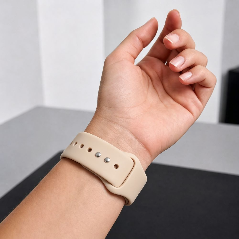 Tech-Protect silikonarmband för Apple Watch 49mm / 46mm / 45mm / 44mm-serien, beige