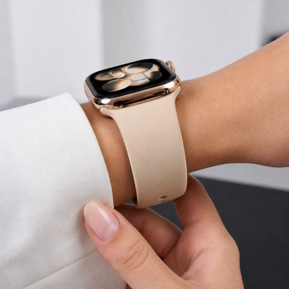 Tech-Protect silikonarmband för Apple Watch 49mm / 46mm / 45mm / 44mm-serien, beige