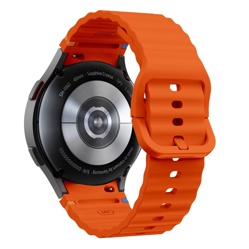 Tech-Protect Sportarmband i silikon för Samsung Galaxy Watch7 / Watch FE / Watch6 / Watch5 / Watch4-serien, Orange 