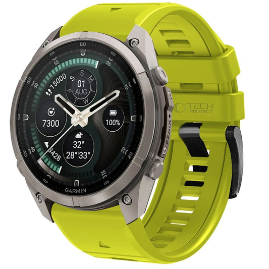 Techsuit silikonarmband för Garmin Fenix 5X / 5X Plus / 6X / 6X Pro / 7X / 8 / 8 Pro / 9 / 9 Pro, grön