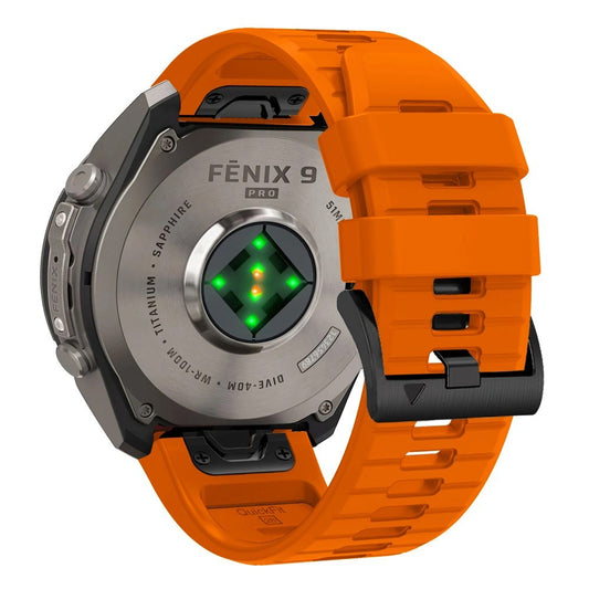 Techsuit silikonarmband för Garmin Fenix 5 / 6 / 6 Pro / 7 / 8 / 8 Pro / E / 9 / 9 Pro, orange