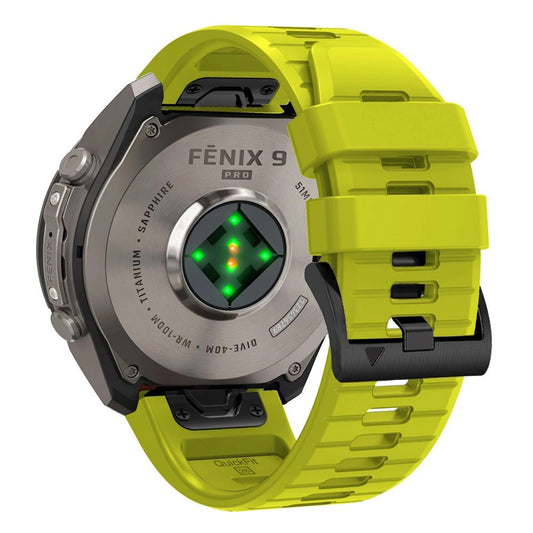 Techsuit silikonarmband för Garmin Fenix 5X / 5X Plus / 6X / 6X Pro / 7X / 8 / 8 Pro / 9 / 9 Pro, grön