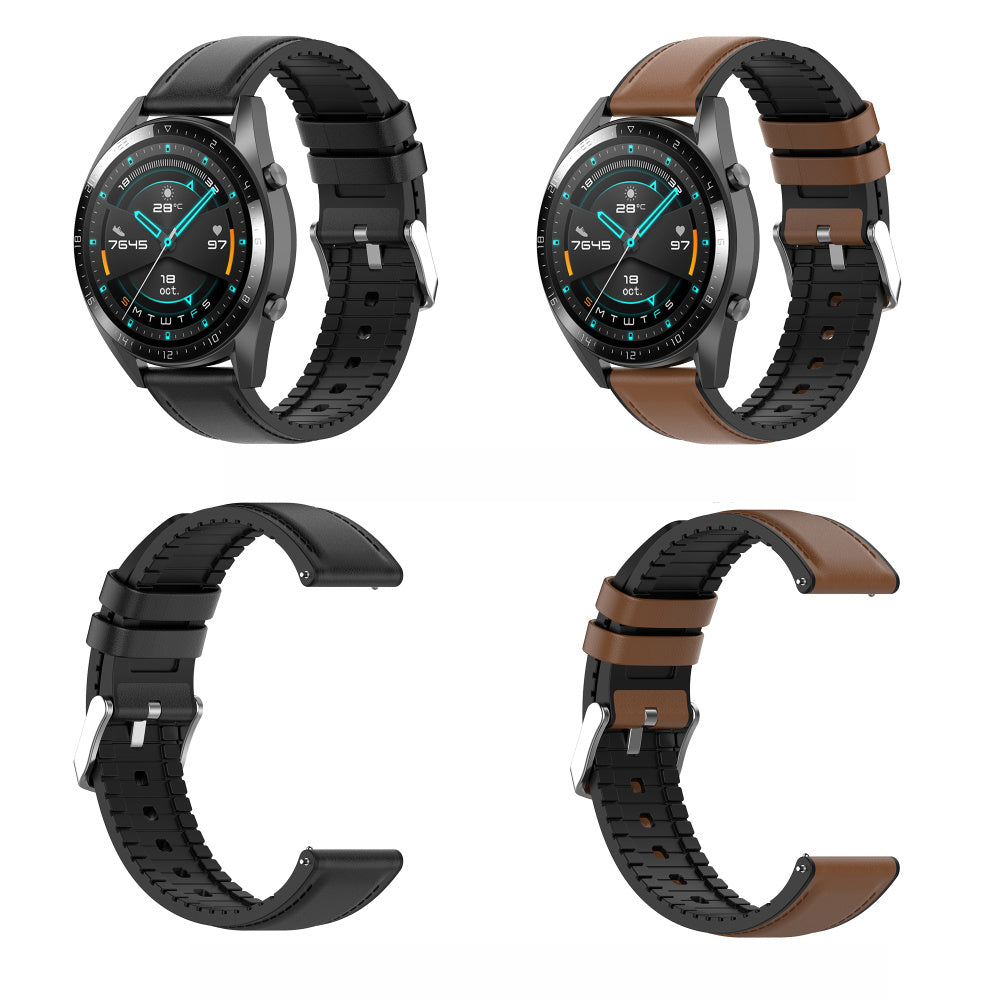 Techsuit W007 rem för Samsung Galaxy Watch / Huawei Watch Series, 22mm, Svart