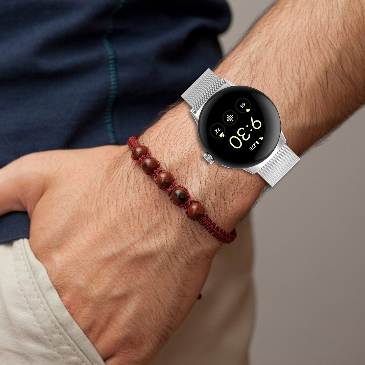 Techsuit W009 Strap for Google Pixel Watch 4 45mm, Silver