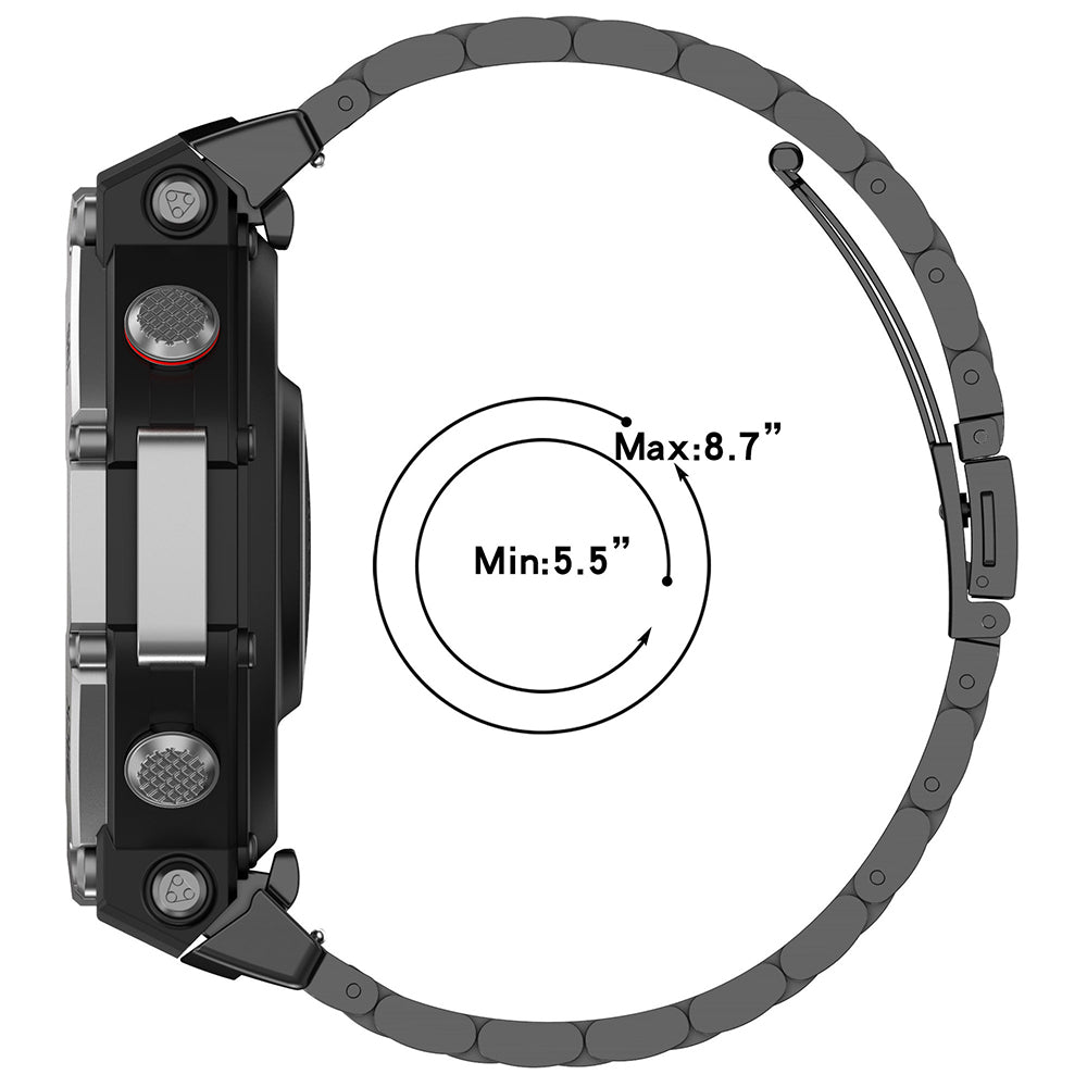 Techsuit W010 rem för Amazfit T-Rex 3, Svart