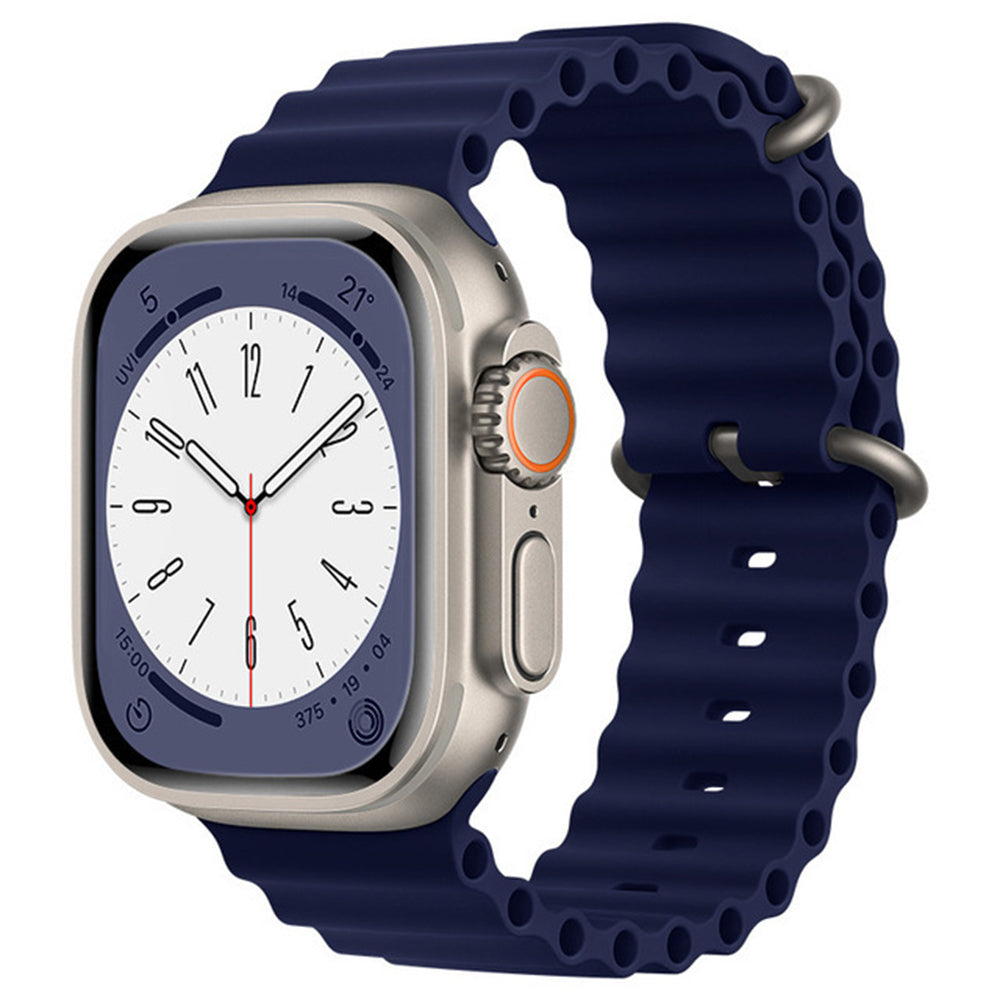 Techsuit W038 rem för Apple Watch 49mm / 46mm / 45mm / 44mm / 42mm-serien, marinblå
