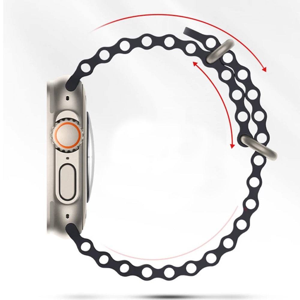 Techsuit W038 rem för Apple Watch 49mm / 46mm / 45mm / 44mm / 42mm-serien, marinblå