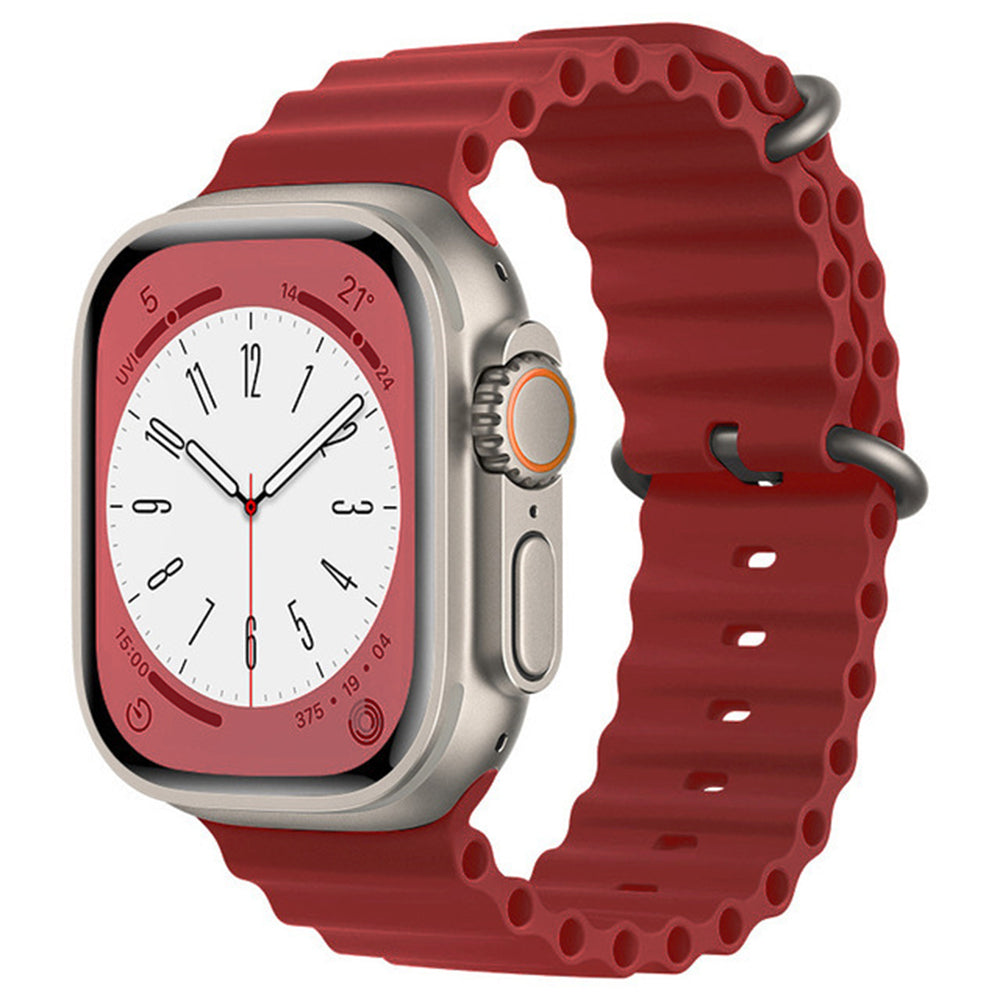 Techsuit W038 rem för Apple Watch 49mm / 46mm / 45mm / 44mm / 42mm serier, Mörkröd
