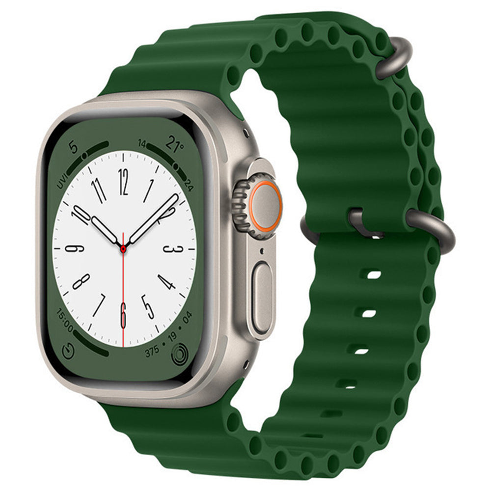 Techsuit W038 rem för Apple Watch 49mm / 46mm / 45mm / 44mm / 42mm Series, Mörkgrön
