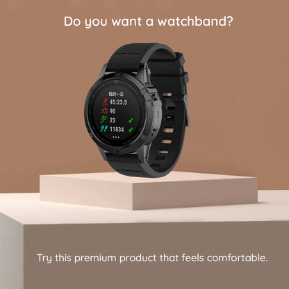 Techsuit W058 rem för Garmin Instinct / Approach / Fenix Watch Series, 20mm, Svart