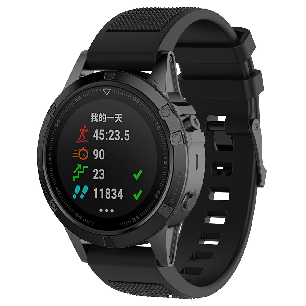 Techsuit W058 rem för Garmin Instinct / Approach / Fenix Watch Series, 20mm, Svart