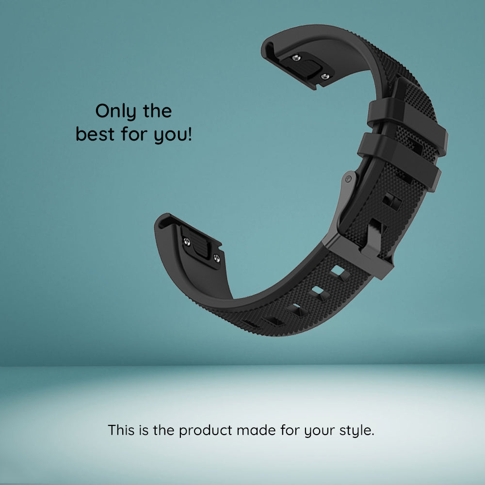 Techsuit W058 rem för Garmin Instinct / Approach / Fenix Watch Series, 20mm, Svart