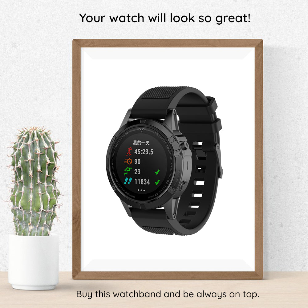 Techsuit W058 rem för Garmin Instinct / Approach / Fenix Watch Series, 20mm, Svart