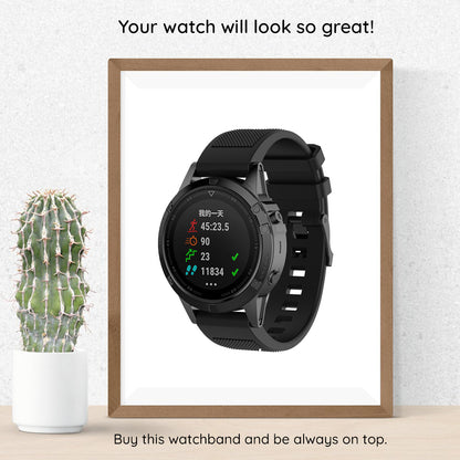 Techsuit W058 rem för Garmin Instinct / Approach / Fenix Watch Series, 20mm, Svart