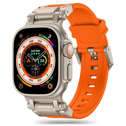 Techsuit W064 klockarmband för Apple Watch 49mm / 46mm / 45mm / 44mm / 42mm Series, Silver Orange