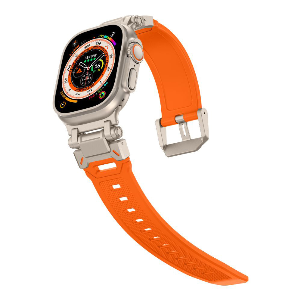 Techsuit W064 klockarmband för Apple Watch 49mm / 46mm / 45mm / 44mm / 42mm Series, Silver Orange