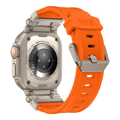 Techsuit W064 klockarmband för Apple Watch 49mm / 46mm / 45mm / 44mm / 42mm Series, Silver Orange