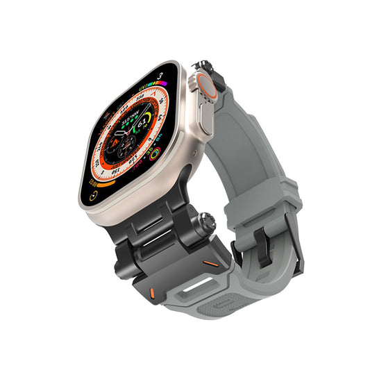 Techsuit W064 rem för Apple Watch 49mm / 46mm / 45mm / 44mm / 42mm Series, Svart Grå