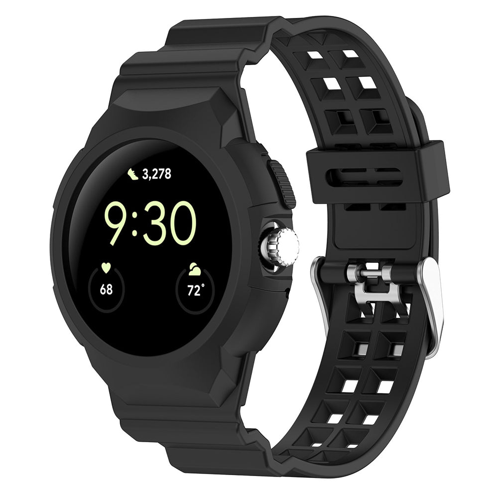 Techsuit W065 rem för Google Pixel Watch 3 41mm / Watch 2 / Watch, Svart