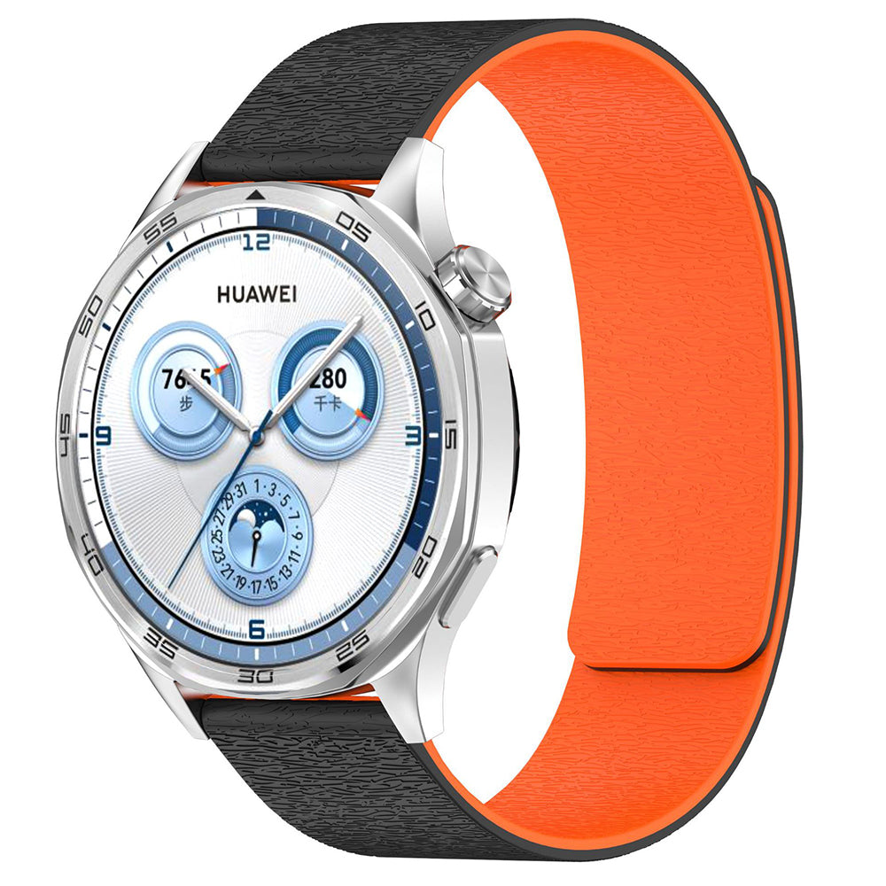 Techsuit W074 rem för Huawei Watch / Garmin Watch Series, 18mm, Svart Orange