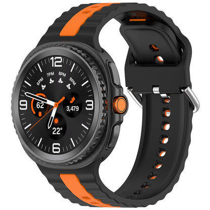 Techsuit W078 rem för Samsung Galaxy Watch 8 Classic / Watch8 44mm / Watch 8 40mm, Svart Orange