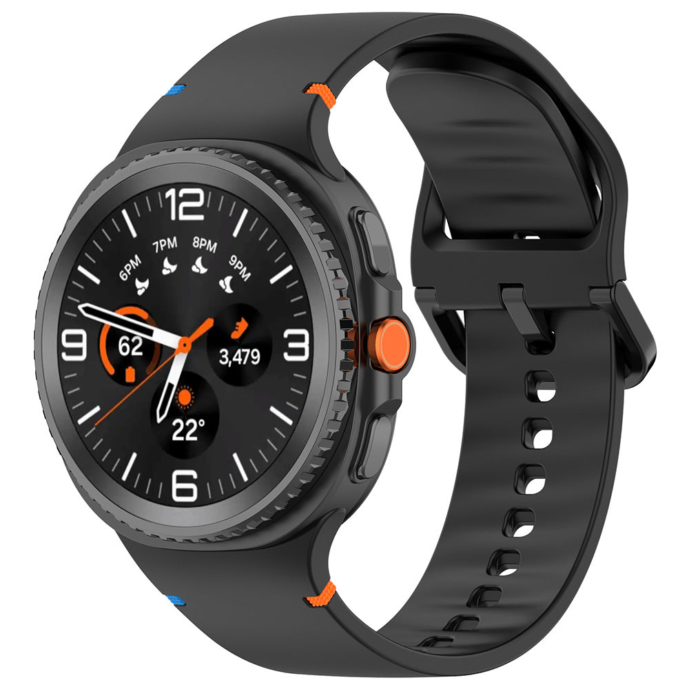 Techsuit W079 rem för Samsung Galaxy Watch 8 Classic / Watch8 44mm / Watch 8 40mm, Svart