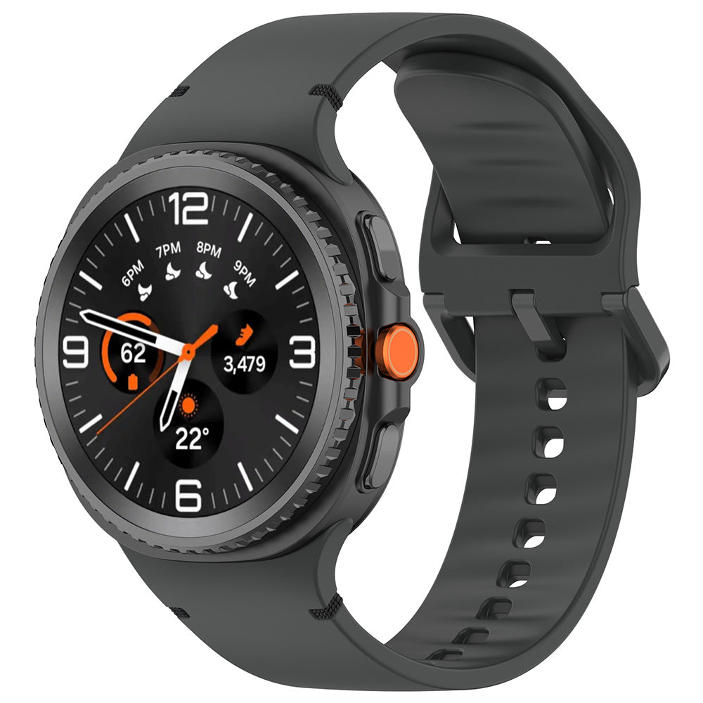 Techsuit W079 rem för Samsung Galaxy Watch 8 Classic / Watch8 44mm / Watch 8 40mm, Svart Grafit