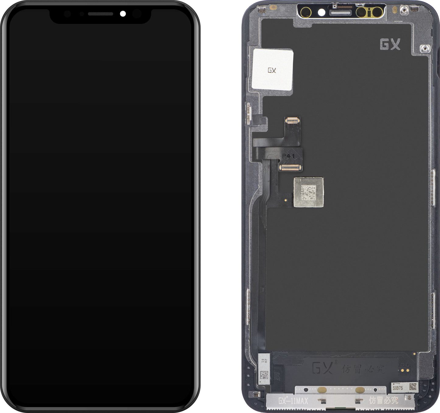 Pekskärmsdisplay GX för Apple iPhone 11 Pro Max, med ram, OLED-version, svart