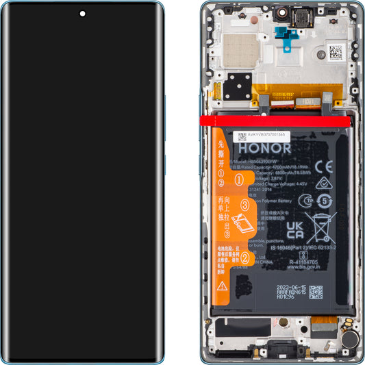 Pekskärm Honor 70, med ram och batteri, Blue (Icelandic Frost), Service Pack 0235ACMJ 