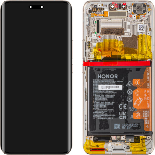 Pekskärm med pekskärm Honor Magic6 Pro, med ram och batteri, guld, Service Pack 0235ALRA 